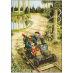 Postkarte - Alte Frauen Draisine - Inge Löök